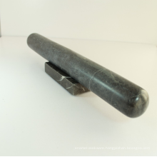 Black Polished Marble Rolling Pin with Marble Base